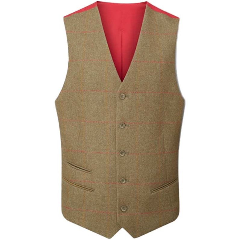 Alan Paine Mens Combrook Tweed Shooting Field Waistcoat COMGLBW - Hawthorn